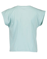 Girls Knitted T-Shirt – White & Glacier