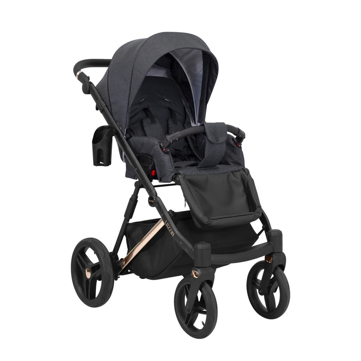 LAZZIO PREMIUM 03 CZARNY YGZAK+BASE+CARSEAT+CARRYCOT+BAG