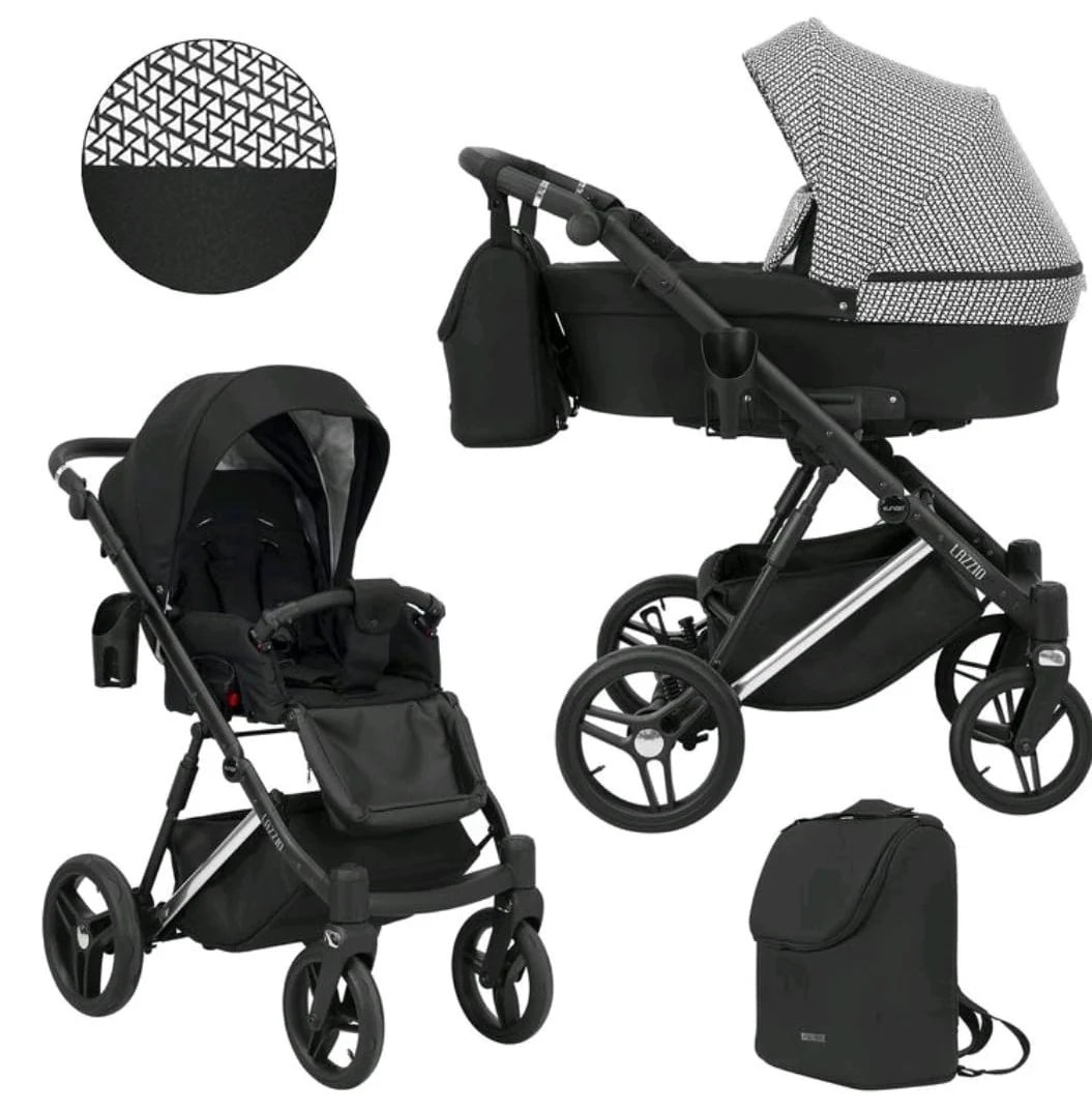 LAZZIO PREMIUM 03 أسود YGZAK+قاعدة+مقعد سيارة+سرير حمل+حقيبة