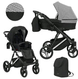 LAZZIO PREMIUM 03 CZARNY YGZAK+BASE+CARSEAT+CARRYCOT+BAG