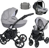MILA 8 JEANS GRAFIT +BASE+CARSEAT+CARRYCOT+BAG