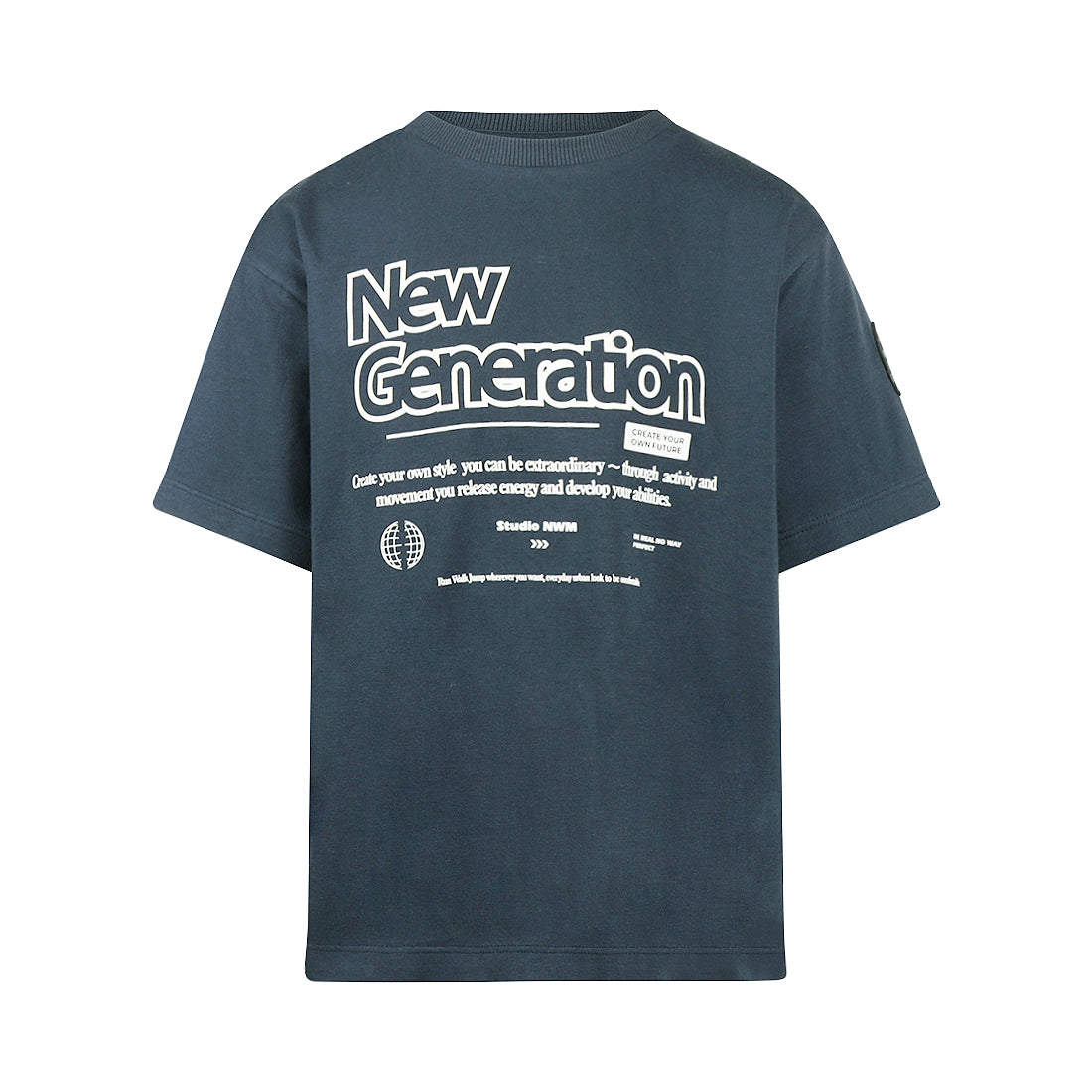 No Way Monday Kids Loose Fit T-Shirt – Navy