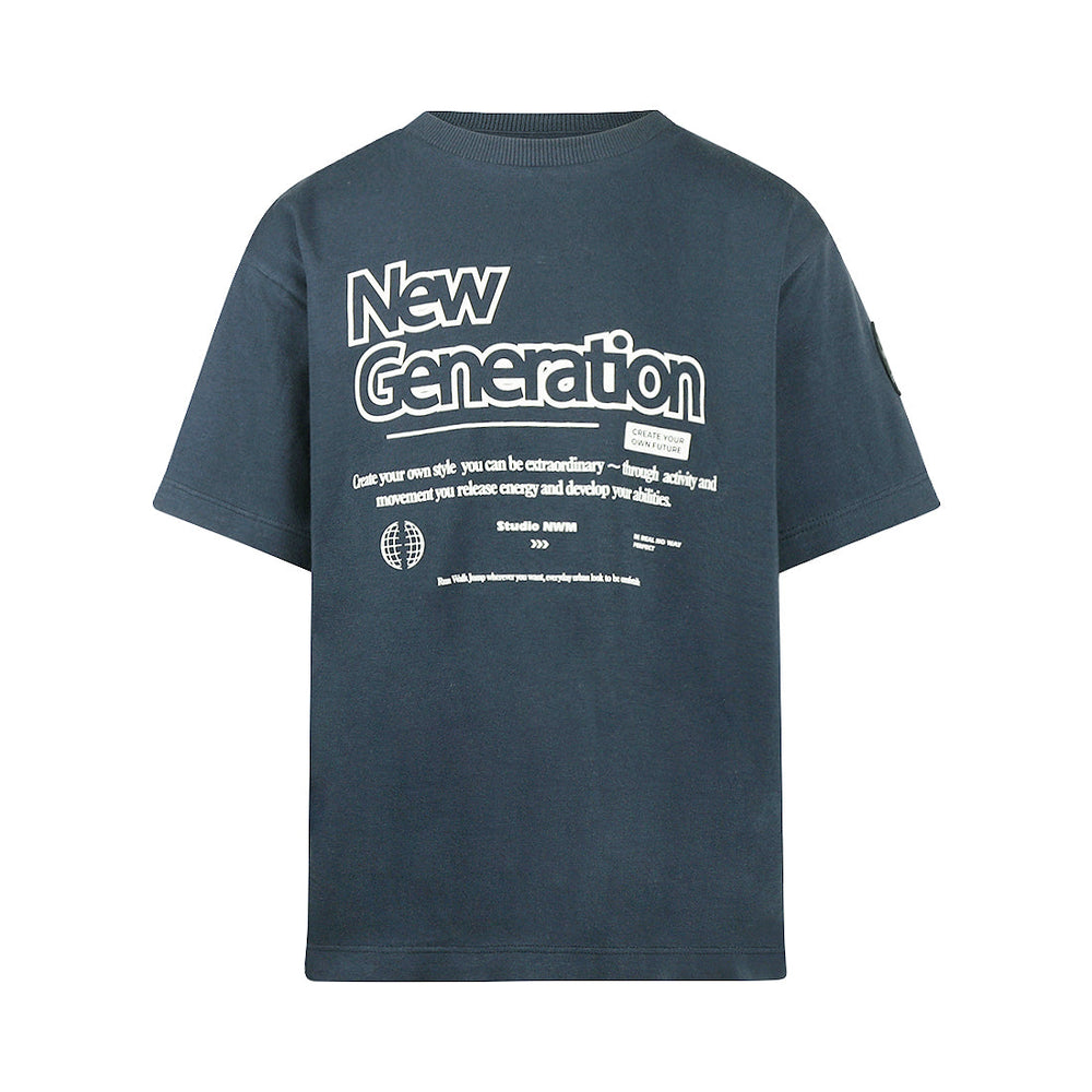 No Way Monday Kids Loose Fit T-Shirt – Navy