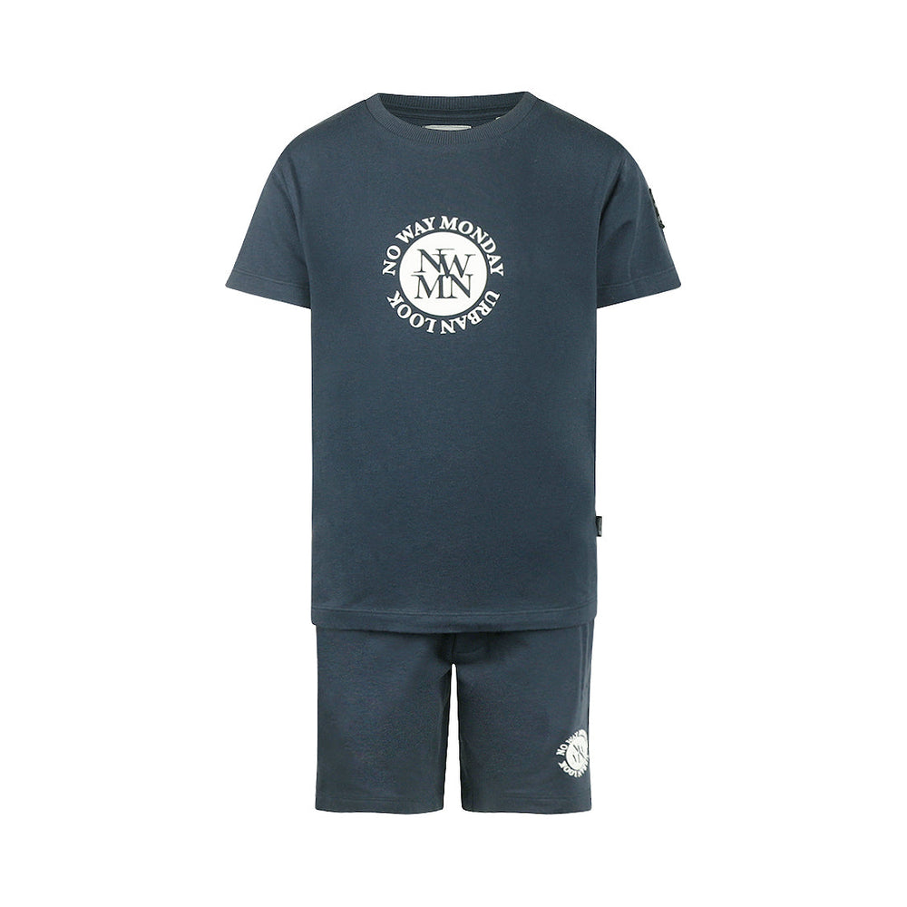 No Way Monday 2-Piece Set – T-Shirt & Shorts | Navy