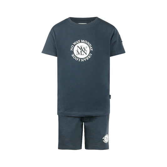 No Way Monday 2-Piece Set – T-Shirt & Shorts | Navy