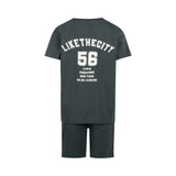 No Way Monday 2-Piece Loose Fit Set – T-Shirt & Jogging Shorts | Anthracite