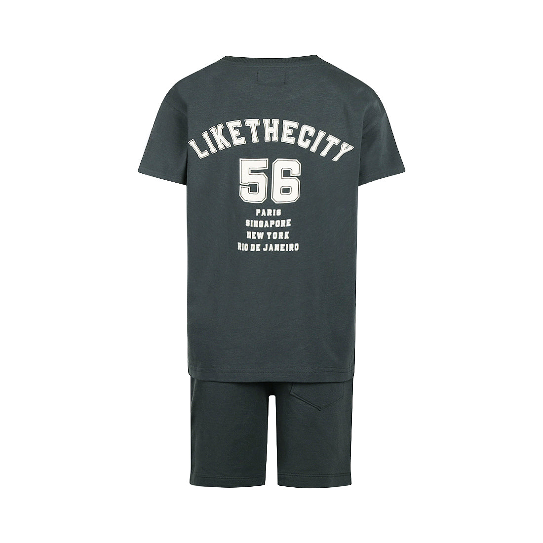 No Way Monday 2-Piece Loose Fit Set – T-Shirt & Jogging Shorts | Anthracite