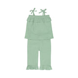 Kids 2-Piece Set – Top & Wide Leg Trousers | Aqua Green