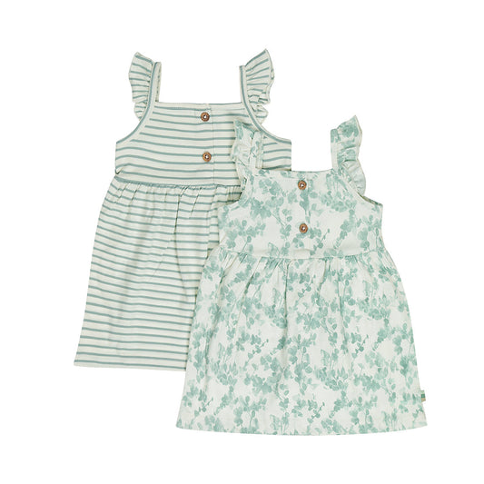 Baby Girl Sleeveless Dress 2-Pack – Off White
