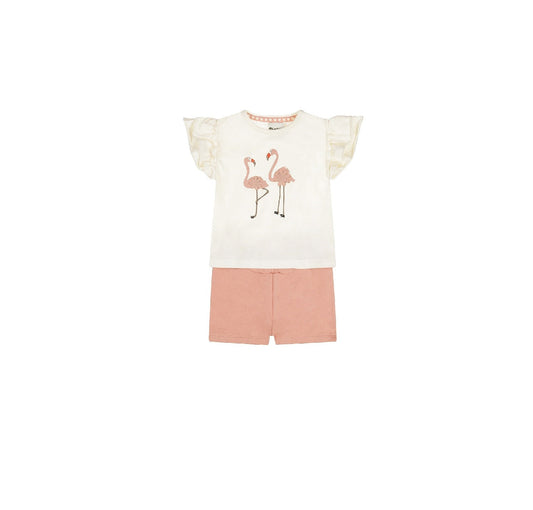 Baby Girl 2-Piece Set – T-Shirt & Shorts | Off White