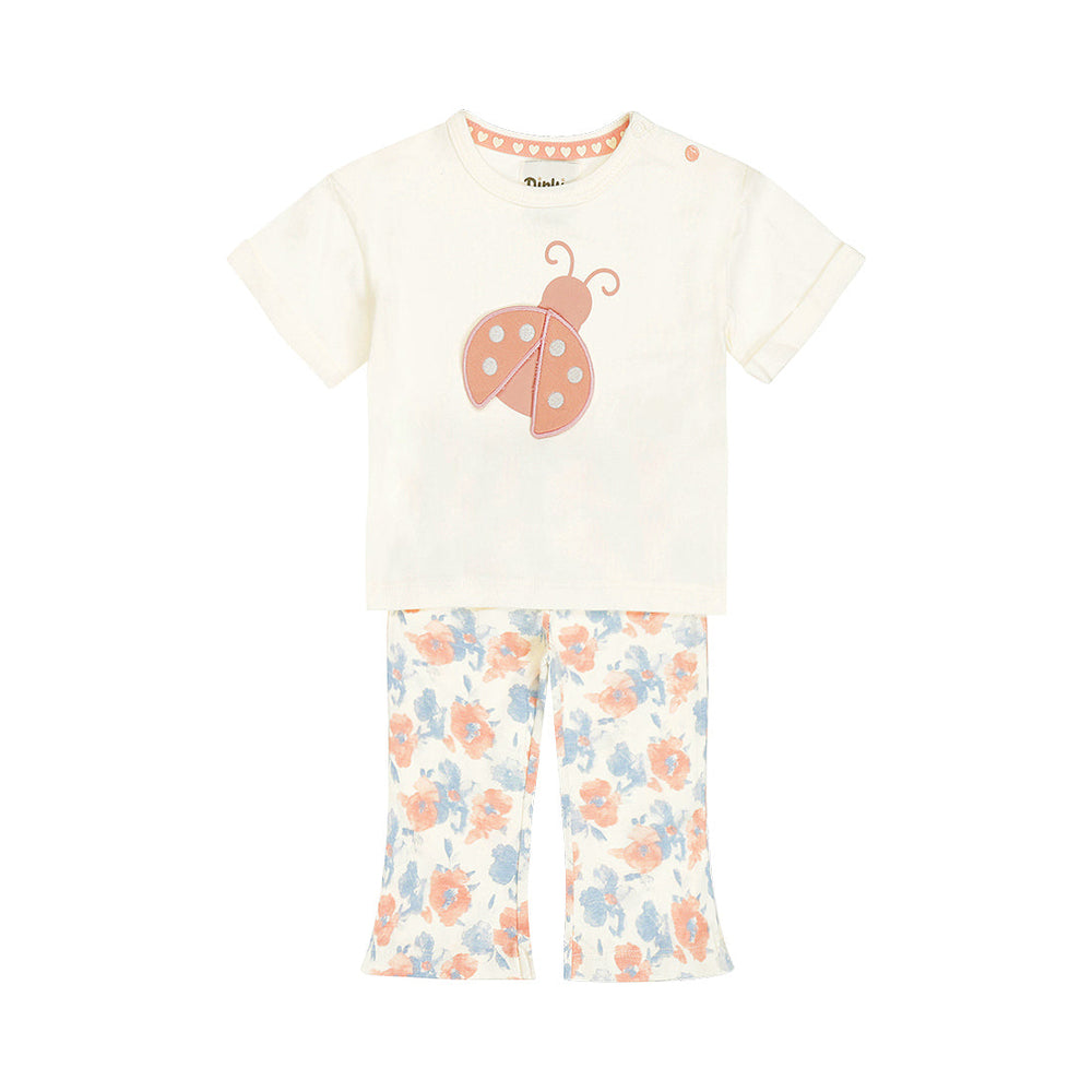 Baby Girl 2-Piece Set – T-Shirt & Flared Leggings | Off White