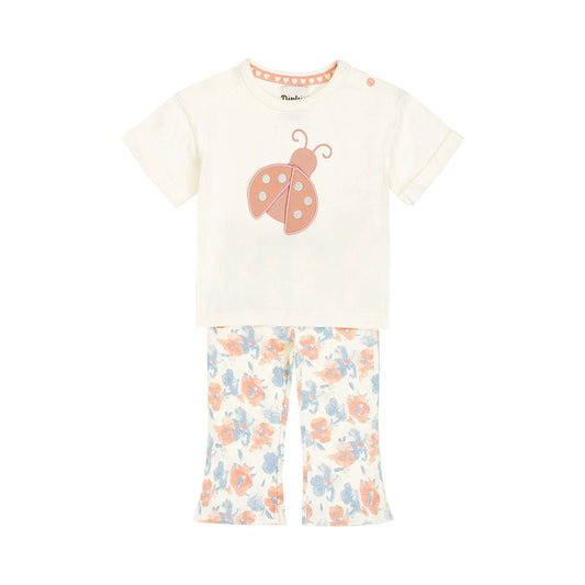 Baby Girl 2-Piece Set – T-Shirt & Flared Leggings | Off White
