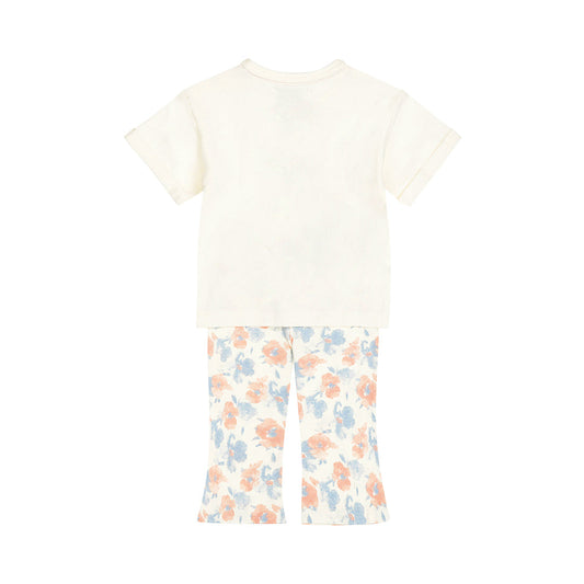 Baby Girl 2-Piece Set – T-Shirt & Flared Leggings | Off White