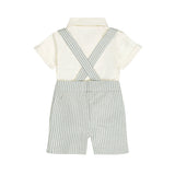Baby 3-Piece Set – Polo Shirt, Shorts & Suspenders | Blue