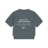 Kids Short Sleeve Sweater – Steel Blue