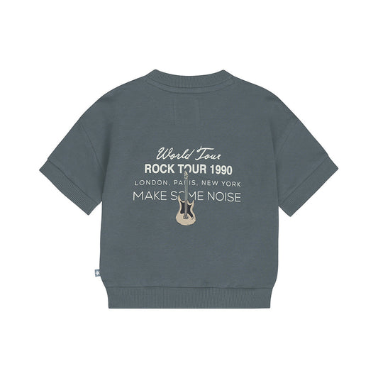 Kids Short Sleeve Sweater – Steel Blue