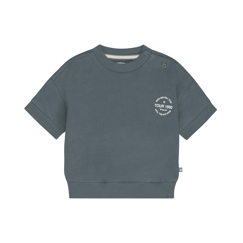 Kids Short Sleeve Sweater – Steel Blue