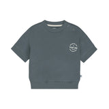 Kids Short Sleeve Sweater – Steel Blue