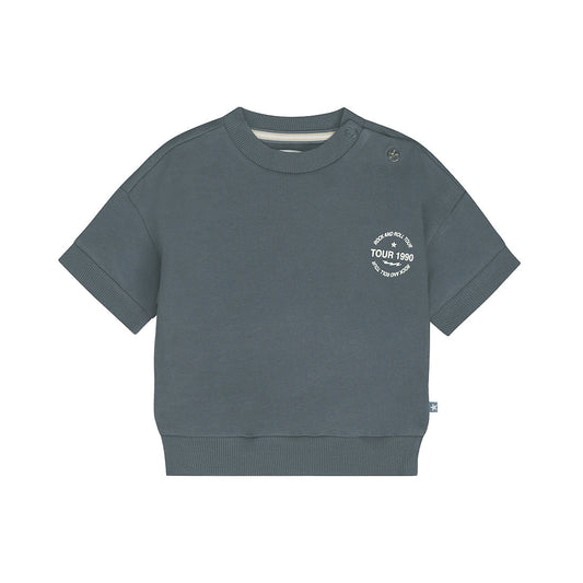 Kids Short Sleeve Sweater – Steel Blue
