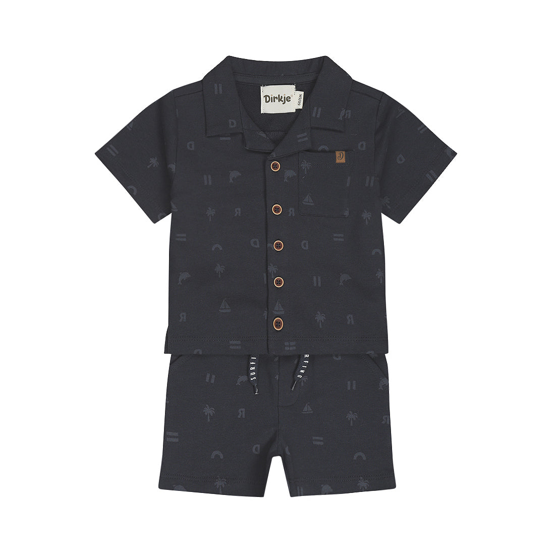 Baby 2-Piece Set – Short Sleeve Shirt + Jogging Shorts | Navy