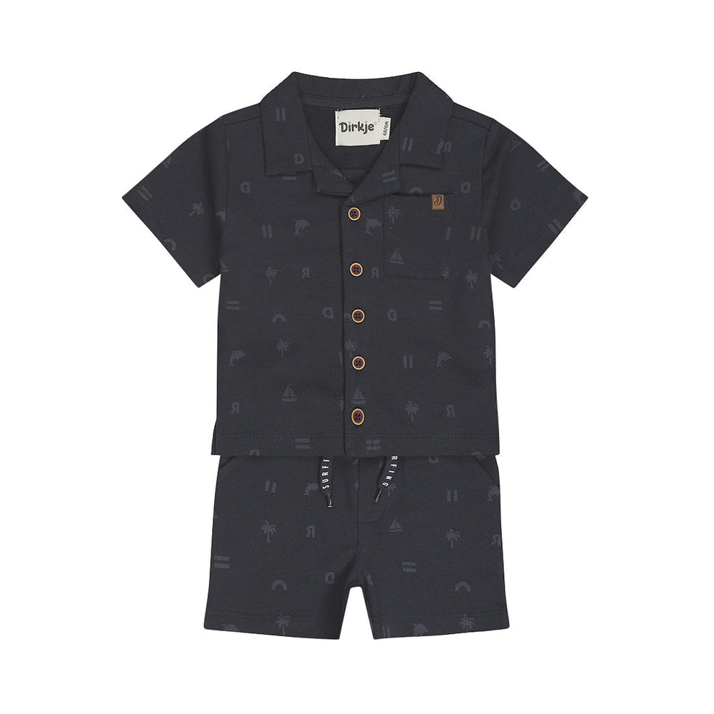 Baby 2-Piece Set – Short Sleeve Shirt + Jogging Shorts | Navy