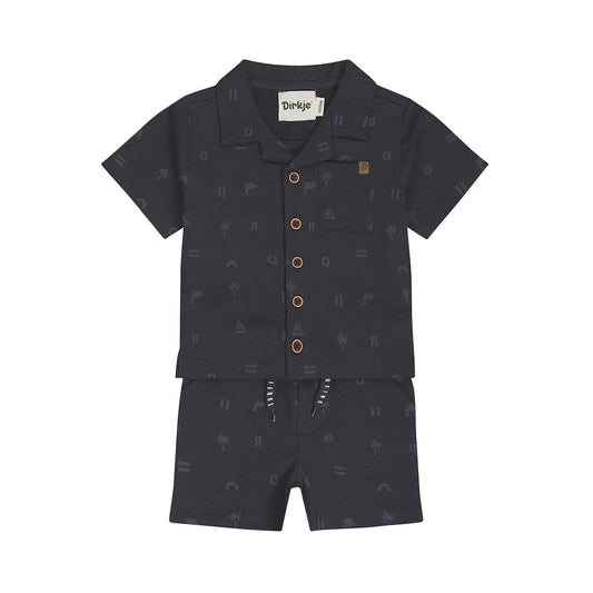 Baby 2-Piece Set – Short Sleeve Shirt + Jogging Shorts | Navy