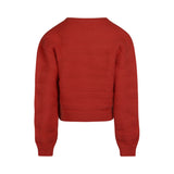 No Way Monday Girls Dropped-Shoulder Knit Sweater - Red