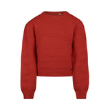 No Way Monday Girls Dropped-Shoulder Knit Sweater - Red