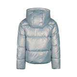No Way Monday Girls Metallic Hooded Puffer Jacket - Blue