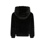 No Way Monday Girls Hooded Faux-Fur Jacket - Black