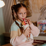 No Way Monday Girls Pastel Striped Knit Sweater - Multicolour