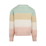 No Way Monday Girls Pastel Striped Knit Sweater - Multicolour