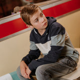 No Way Monday Boys Colour-Block Hoodie - Anthracite