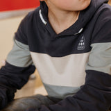 No Way Monday Boys Colour-Block Hoodie - Anthracite