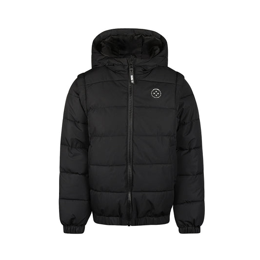 No Way Monday Boys Water-Repellent Hooded Puffer Jacket - Black