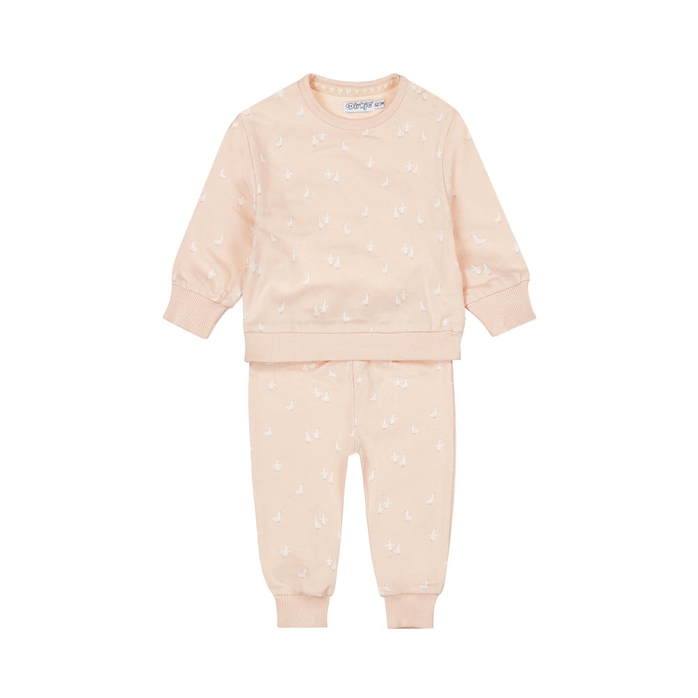 Dirkje Baby Girls Plush Pyjama Set - Light Pink