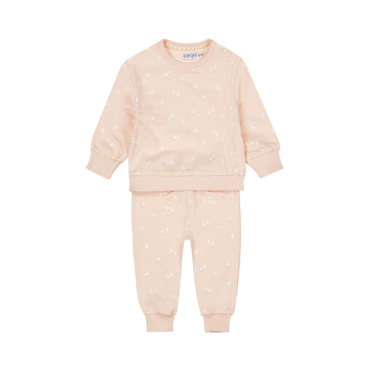 Dirkje Baby Girls Plush Pyjama Set - Light Pink