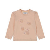Dirkje Girls 3D Floral Long-Sleeve Tee - Light Pink