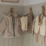 Dirkje Plush Faux Fur Hooded Jacket - Off White