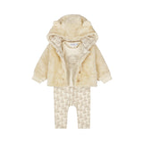 Dirkje Baby Boys Fuzzy Hooded 3-Pc Set - Off White