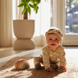 Dirkje Baby Girls Leaf Print Set with Headband - Off White