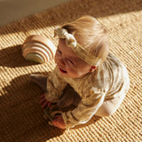 Dirkje Baby Girls Leaf Print Set with Headband - Off White