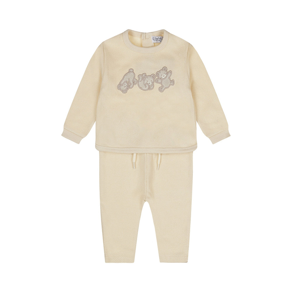 Dirkje Baby Girls Teddy Pyjama Set - Off White