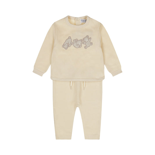 Dirkje Baby Girls Teddy Pyjama Set - Off White