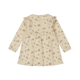 Dirkje Girls Waffle Hedgehog Dress - Off White