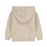 Dirkje Girls Knitted Sherpa Hooded Cardigan - Beige Grey