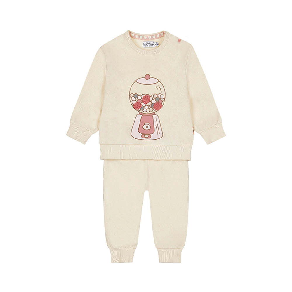 Dirkje Baby Girls Heart Gumball Pyjama Set - Off White