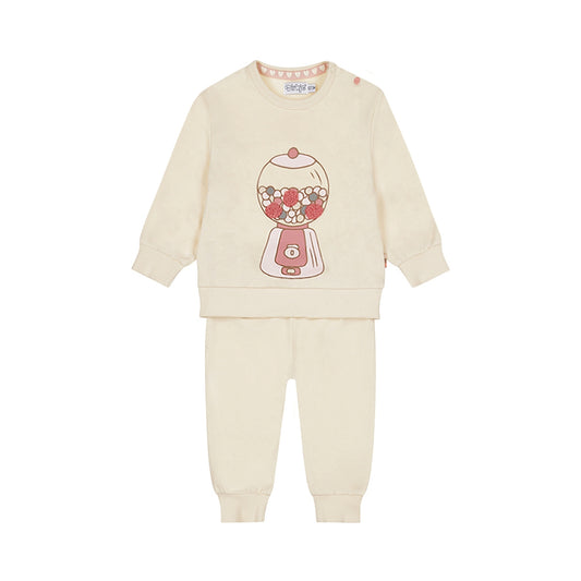 Dirkje Baby Girls Heart Gumball Pyjama Set - Off White