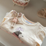 Dirkje Girls Long-Sleeve Hedgehog T-Shirt - Off White
