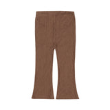 Dirkje Girls Flared Ribbed Velour Trousers - Brown